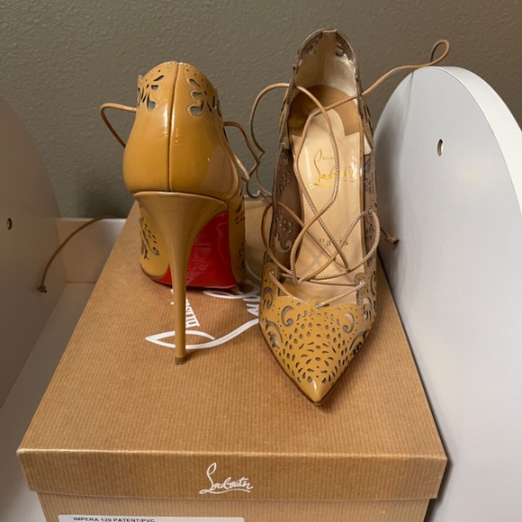 Christian Louboutin Impera 120 Patent/PVC Nude - Picture 2 of 3